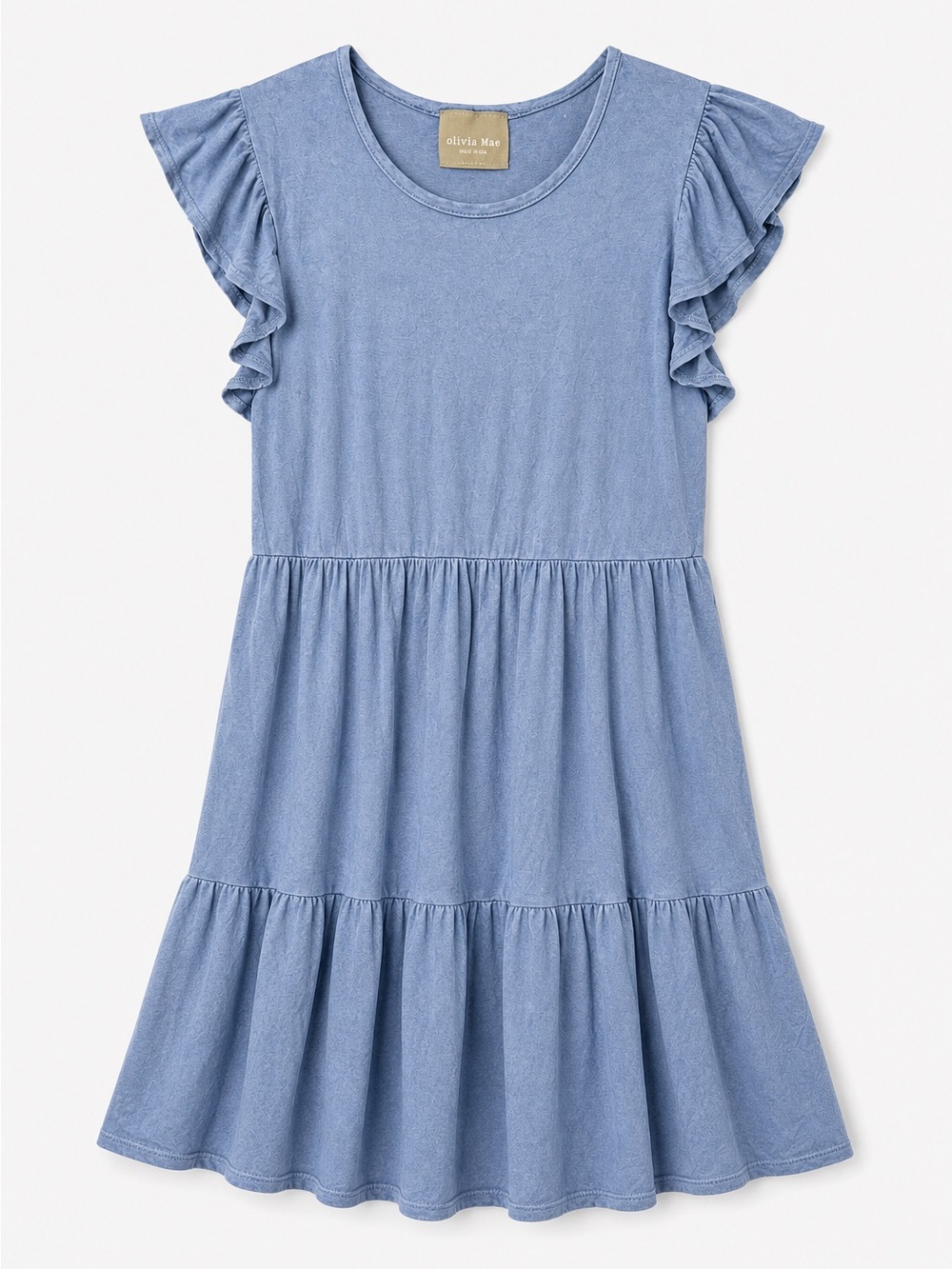 Olivia Rae women’s Light Blue Ruffle Sleeve Tiered Dress